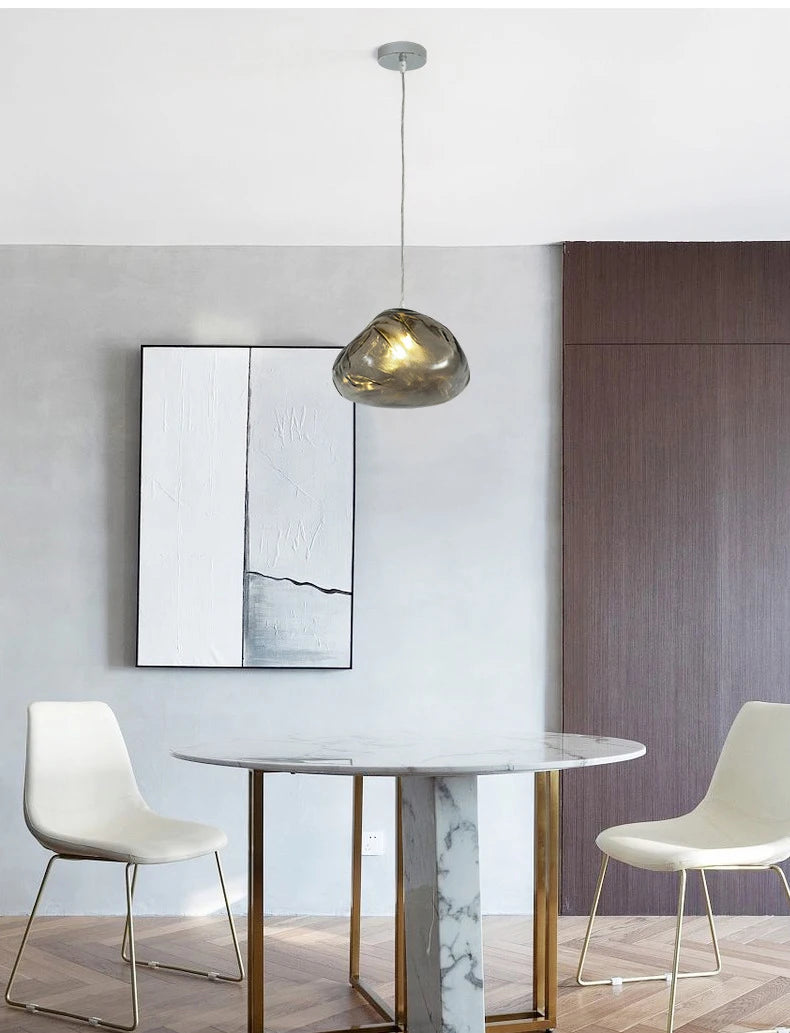 D300mm Amber Cloud Glass Small Pendant Lamp for Art Deco Linghting  American Pendant Light Julia M LifeStyles