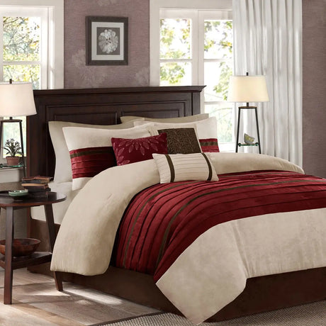 Floral Woven 7-Piece Comforter Set for King & Queen Beds