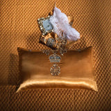 Luxury Golden Silver Satin Cotton Bedding Set - Oversized Queen/King Duvet Cover with Pillowcases - Julia M LifeStyles