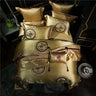 Golden Silver Red Luxury Wedding Royal Bedding sets Queen King size Embroidery Silk Satin Bohemia Duvet cover Bed sheet set - Julia M LifeStyles
