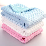 Baby Blanket & Swaddling Newborn Thermal Soft Fleece Blanket Solid Bedding Set Cotton Quilt