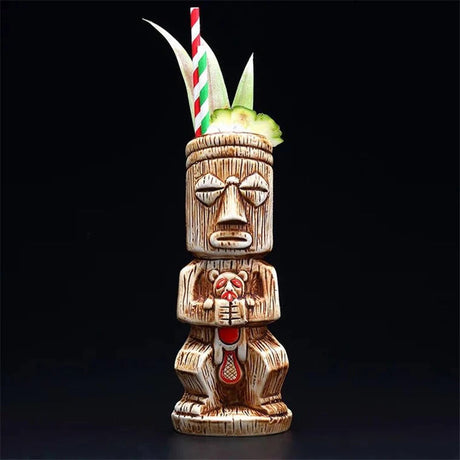 450ml Ceramic Tiki Cocktail Mug Creative Porcelain Beer Wine Mug Cup Bar Tool Julia M Home & Kitchen