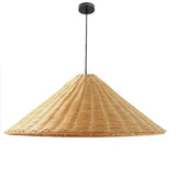 Modern Bird's Nest Rattan Hang Handmade Wicker Bamboo Bird Case Wooden Lamp Led Pendant Light Julia M LifeStyles