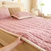 Winter Solid Color Plain Design Thickened Taffeta Velvet Bedding Sheet Folding Milk Velvet Warm Bed Sheet Mattress