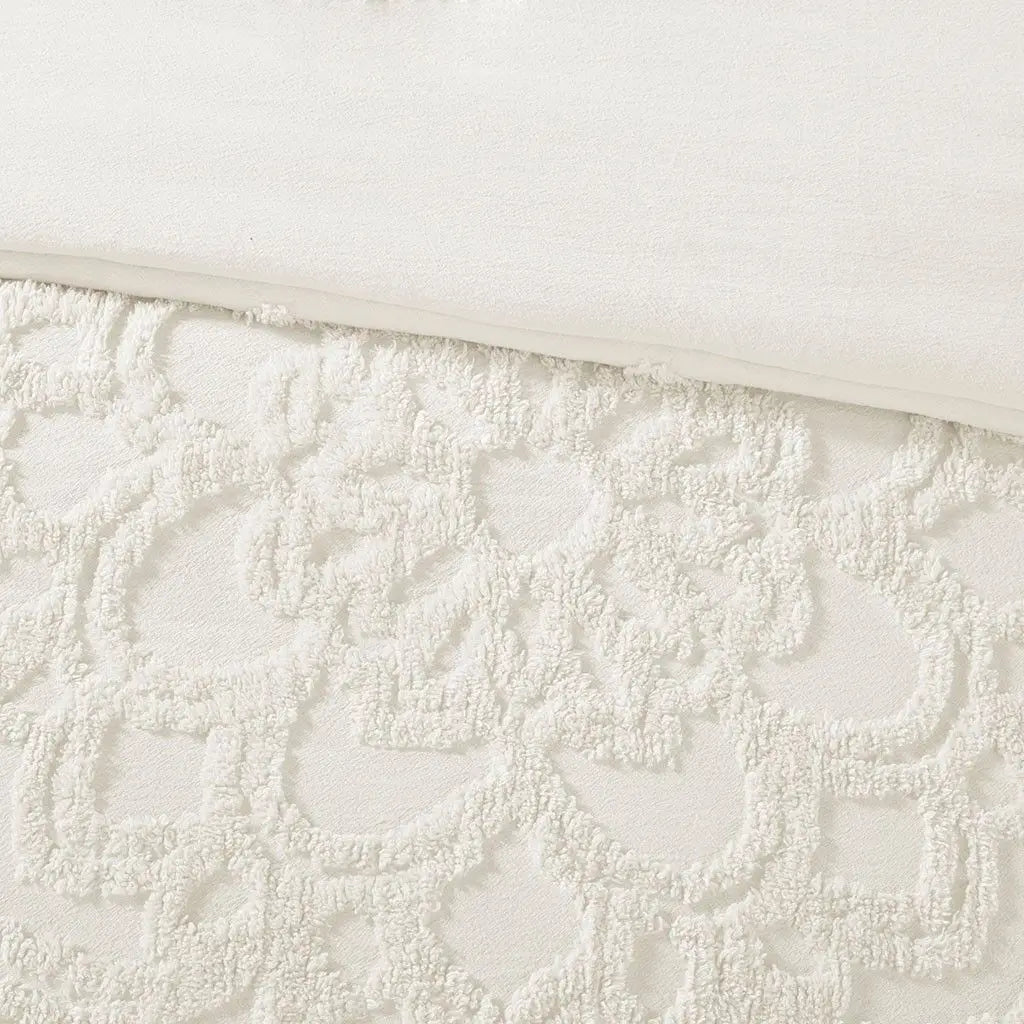 3-Piece Medallion Cotton Chenille Tufted Duvet Cover Set Julia M LifeStyles