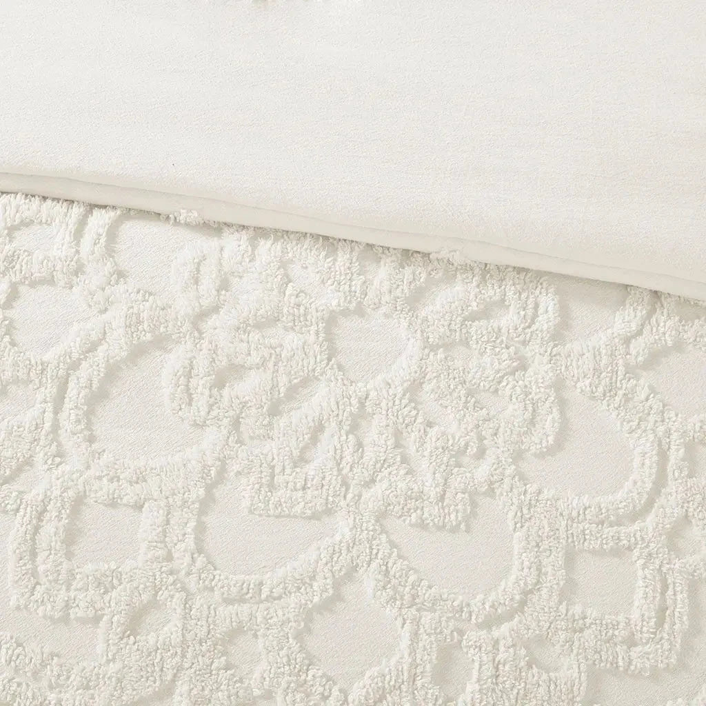 3-Piece Medallion Cotton Chenille Tufted Duvet Cover Set Julia M LifeStyles