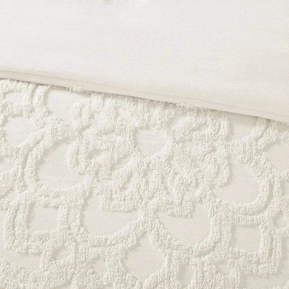 3-Piece Medallion Cotton Chenille Tufted Duvet Cover Set Julia M LifeStyles