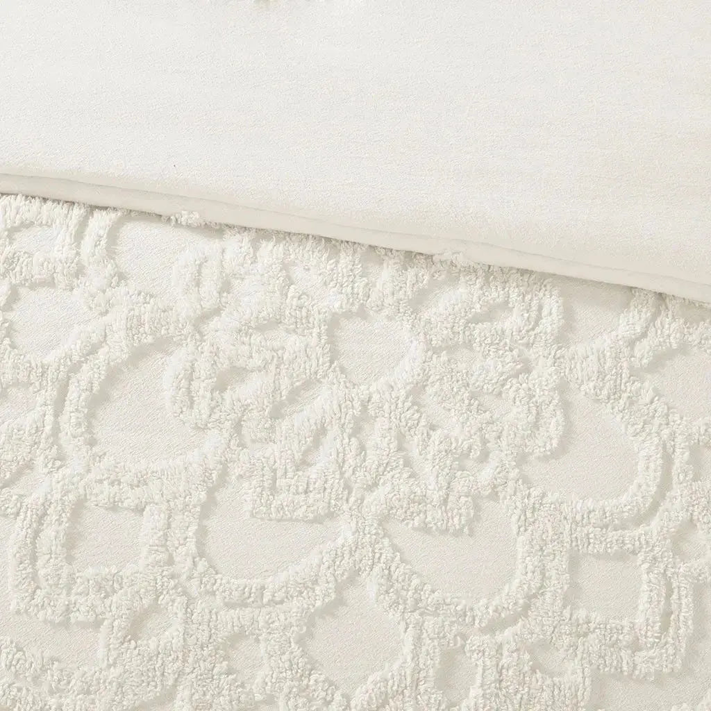 3-Piece Medallion Cotton Chenille Tufted Duvet Cover Set Julia M LifeStyles