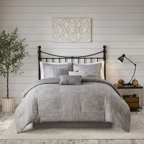 7-Piece Printed Seersucker Comforter Set Floral Solid Embroidered Woven Cotton PVC King Super King Home Wedding Hospital Julia M LifeStyles