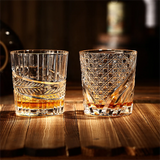 Old Fashioned Crystal Glasses Lead-Free Irregular Shot Glass Liquor Vodka Bourbon Whisky Glass Rotate Tumbler Whiskey Glass Cup