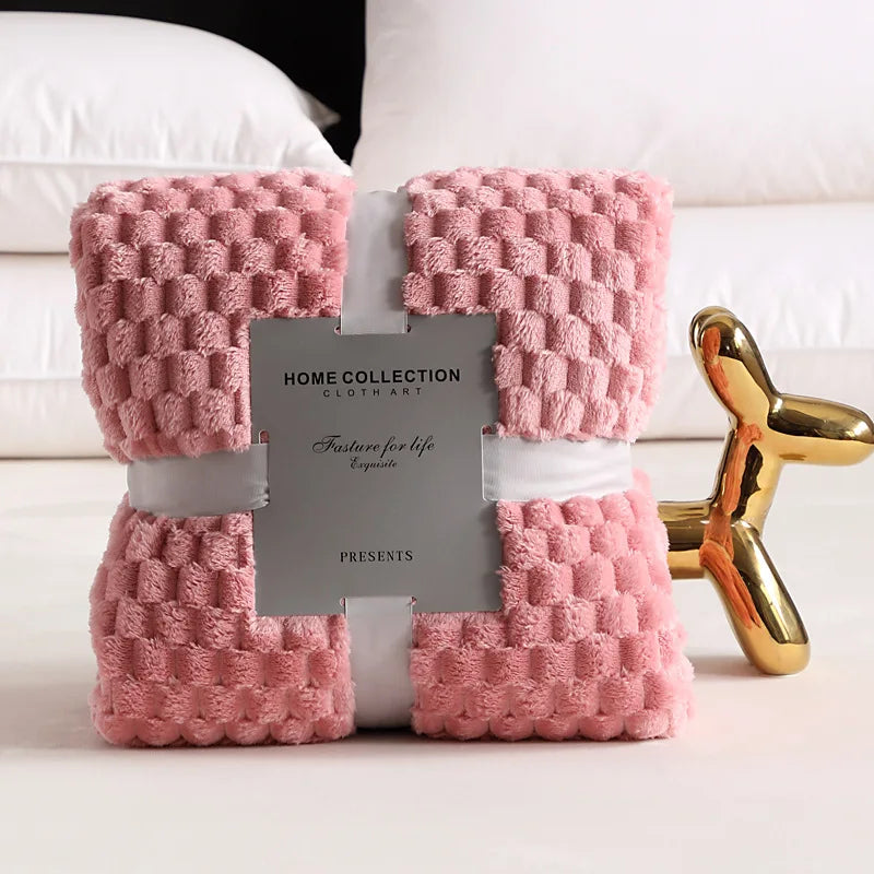 Turtle Shell Pattern Knitted Fleece Throw Blanket 100% Polyester Comfortable Luxury Modern Home Bedding for Travel All-Season