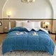 Custom Wholesale Simple Solid Color Hypoallergenic Tuff Velvet Thickened Winter Warm Soybean Fiber Filled king Bedroom Quilts Julia M LifeStyles