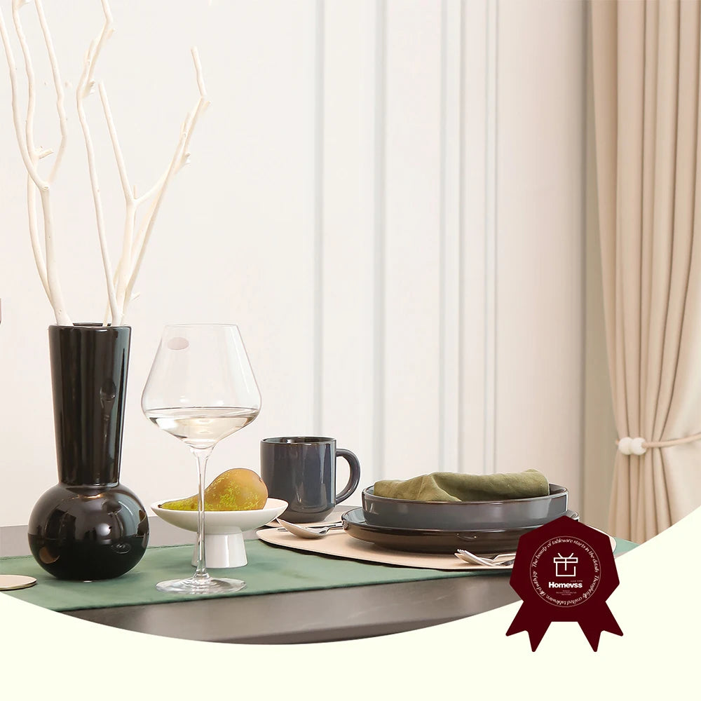 Nordic Style Round Stoneware 20pc Dinnerware Sets Reactive Glaze Includes Plate Bowl and Dishes