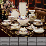 60PC Exquisite High-End Bone China Dinnerware Set in Elegant Gift Box