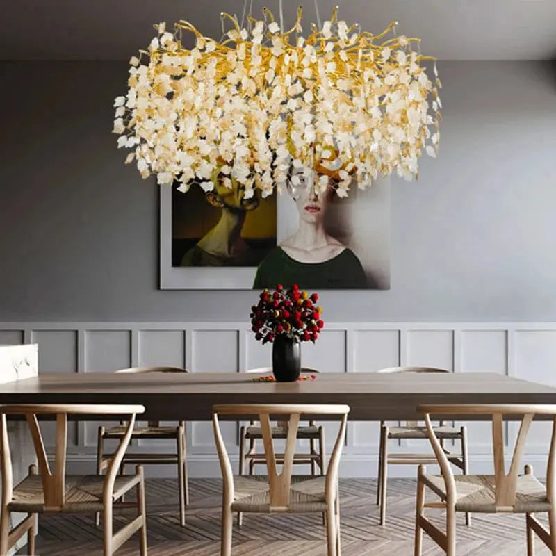 Gold Round Crystal Chandeliers for Dining Room  Modern Crystal Tree Branch Chandelier for Bedroom Living Room Kitchen Island Julia M LifeStyles