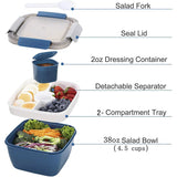 New Double-layer Lunch Box Portable Salad Container Compartmentalized Large Capacity Student Lunch Box