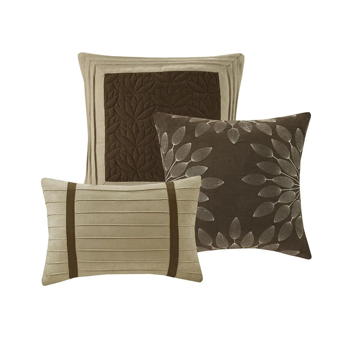 Super King 7-Piece Plant Pattern Comforter Set with Curtains