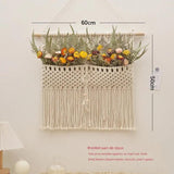 Hand-Woven Cotton Rope Tapestry with Dried Flower Pocket - Julia M LifeStyles