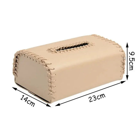 Handmade European Bicolor Leather Tissue Box for Elegant Home Décor - Julia M LifeStyles