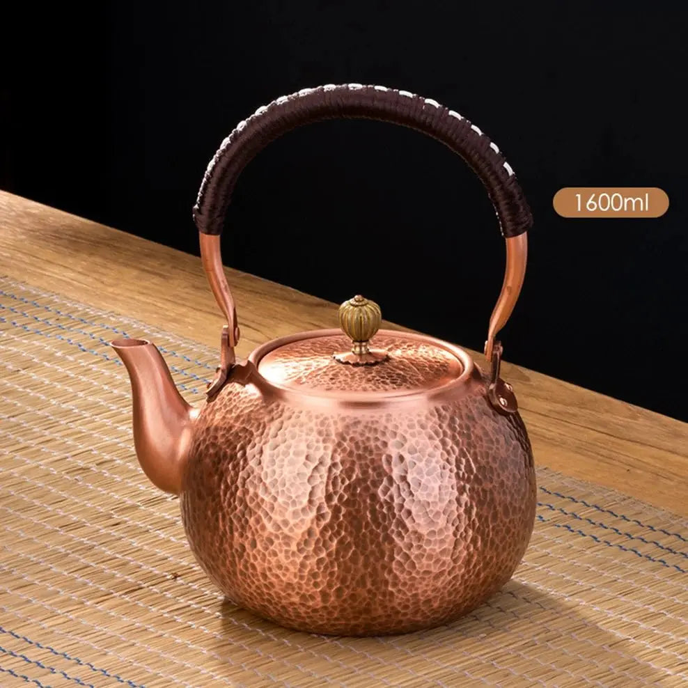 Handmade Retro Style Pure Copper Boiling Tea Kettle - 600/1200/1600ml - Julia M LifeStyles