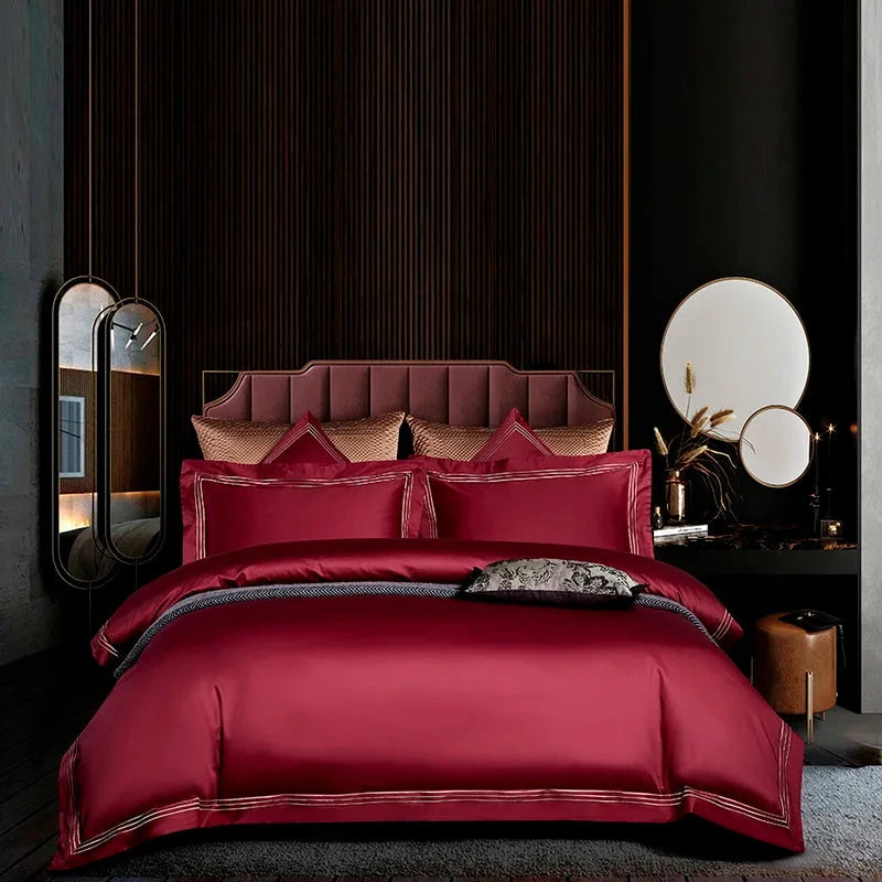 High-Quality 120S Long-Staple Cotton Bedding Set with Silk Duvet Cover Julia M LifeStyles