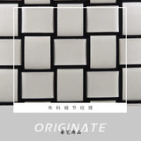 Leather White Simple Geometric Pattern Pillowcase Hand Woven square Check Home Cushion Cover