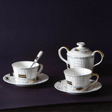 Brooke Series Coffee Cup Simple Hand-painted Gold Rim Bone China Cup Set Julia M LifeStyles