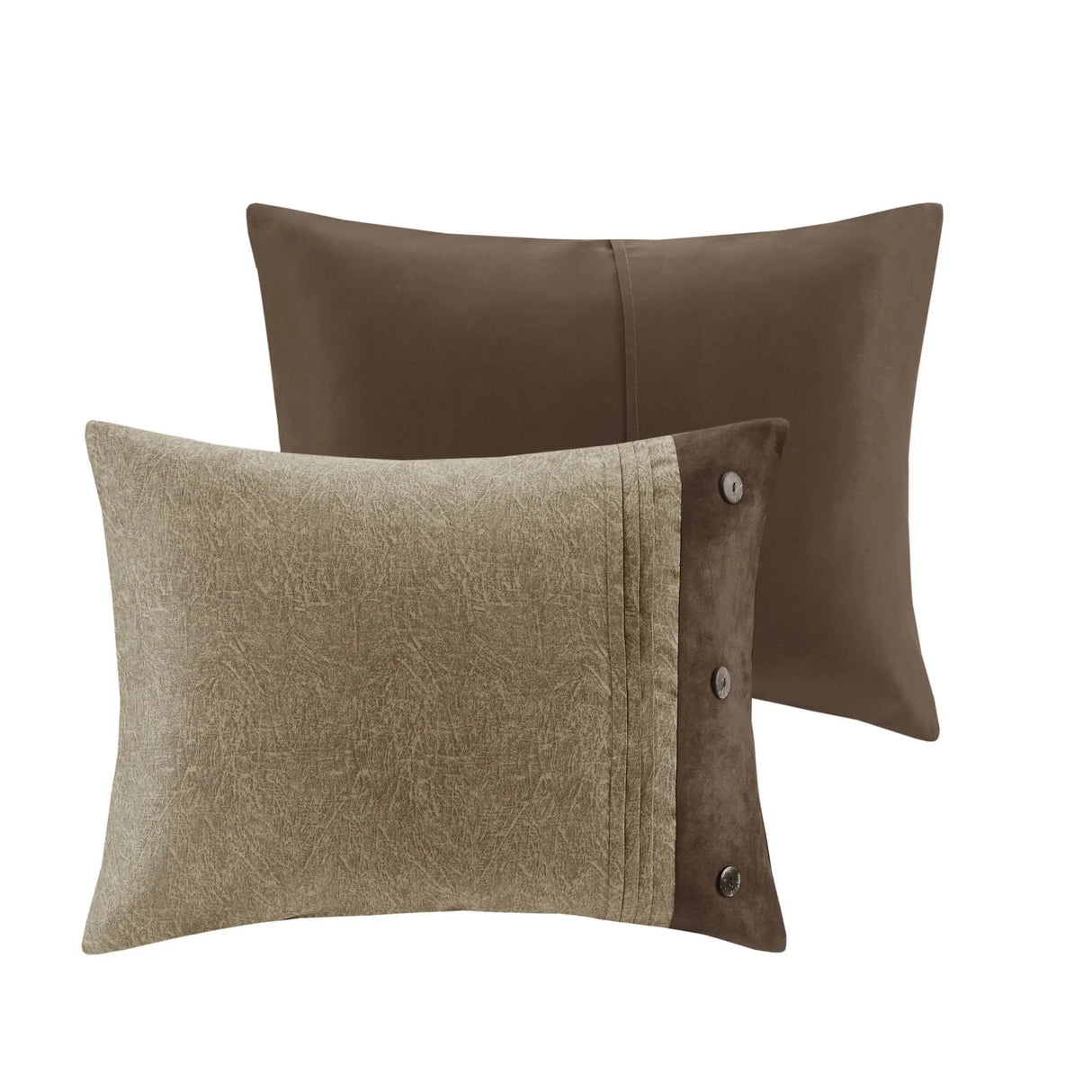 Floral & Solid 7-Piece Faux Suede Comforter Set - King, Queen, Super King