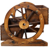 DB Large Wooden Wagon Planter Box Garden Planter with Wheels Decorative Indoor Outdoor Kit for Flowers Herbs Vegetables Julia M LifeStyles