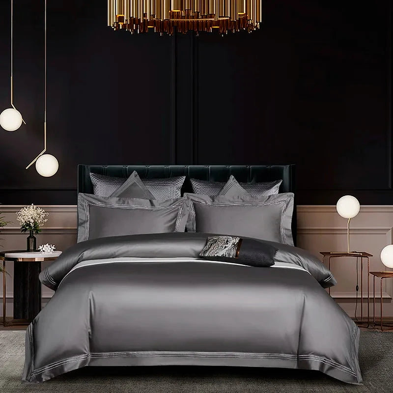High-Quality 120S Long-Staple Cotton Bedding Set with Silk Duvet Cover Julia M LifeStyles