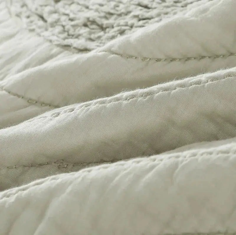 Handmade Bedding Quilts Embroidery Flower 100% Cotton Queen King Size Stitching Patchwork Bedspread 3pcs Quilt Set Julia M LifeStyles