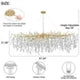 Large Gold Brass Crystal Chandelier with Raindrop Leaf Design