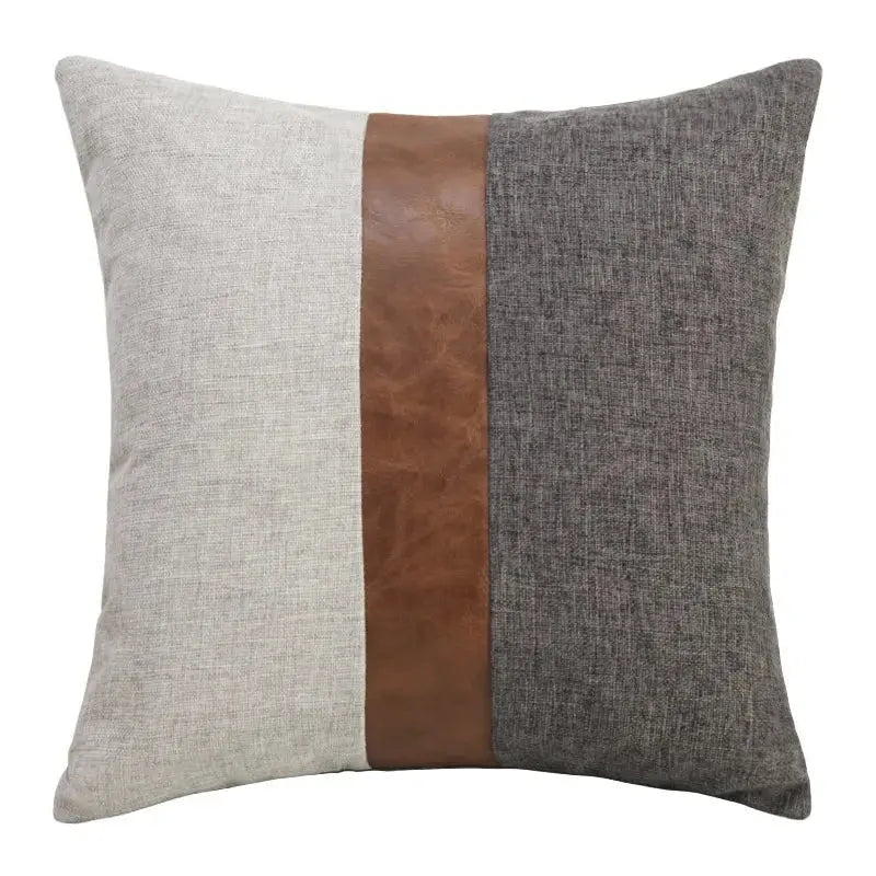 Boho Pillow Covers Throw Pillow,100% Cotton and Faux Leather Modern Decor Pillow Cases for Outdoor Home Sofa Decor Julia M LifeStyles