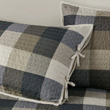 Reversible Plaid Daybed Cover Set - 8 Pieces, Solid Cotton, Multiple Sizes