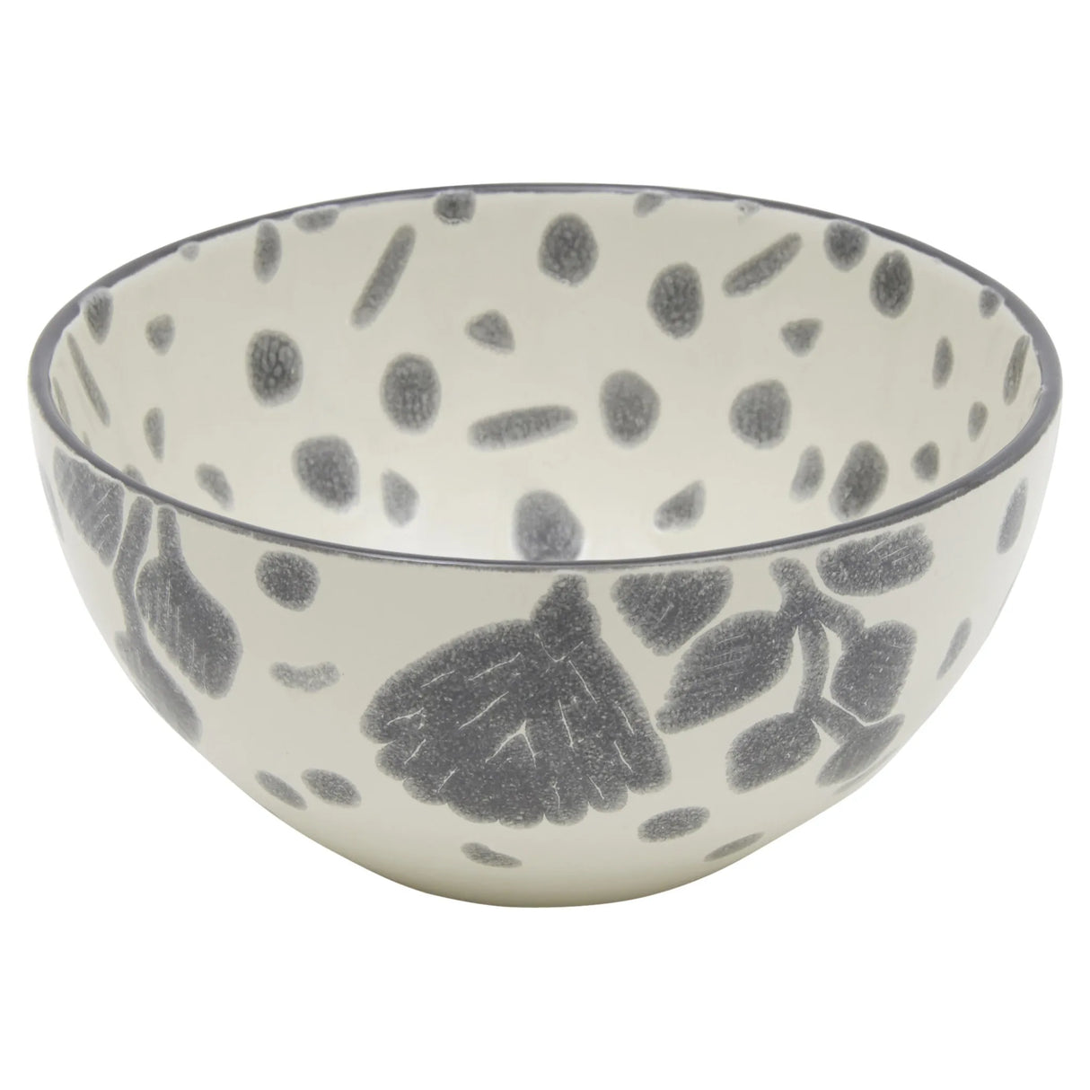 Elegant Gray and Ivory Floral Ceramic Dinnerware Set - 16 Pieces for Four