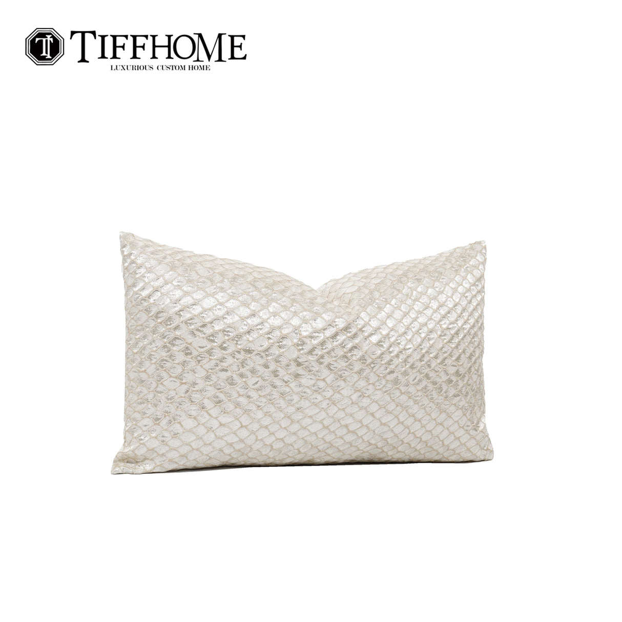 TIFFHOME Luxury Organic Cushion Covers White Gold Texture Waist Pillow Covers Geometric Modern for Bedroom Living Room Decor