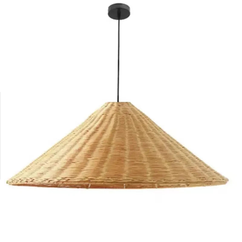 Modern Bird's Nest Rattan Hang Handmade Wicker Bamboo Bird Case Wooden Lamp Led Pendant Light Julia M LifeStyles