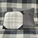 7-Piece Herringbone Comforter Set in Floral & Solid Prints for King Super King