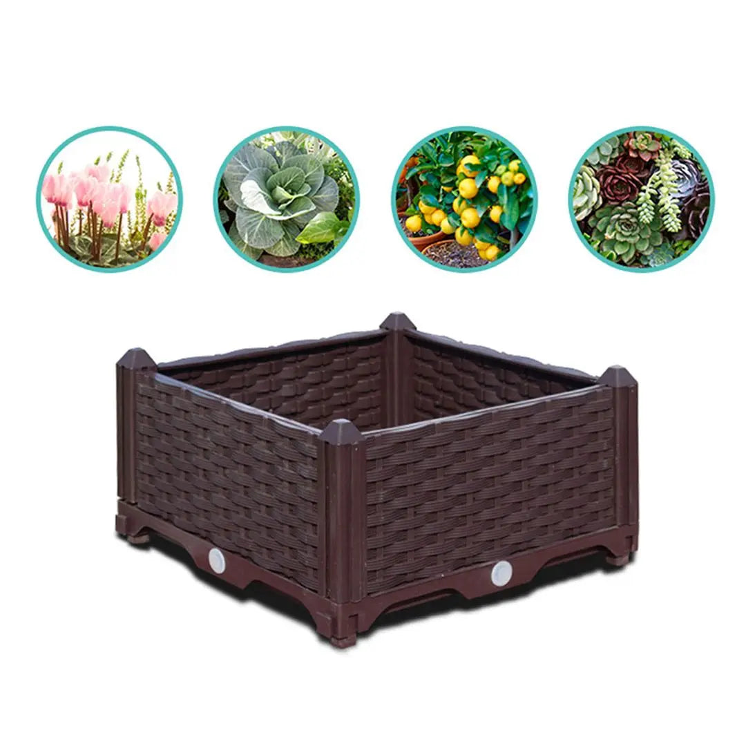 Large Size 80cm Raised Planter Box Outdoor Plastic Garden Bed Legs for Vegetable Herb Flower Plants Home Gardening Pack