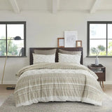 Scenic Floral & Geometric 3-Piece Cotton Duvet Cover Set with Chenille Tufting Julia M LifeStyles