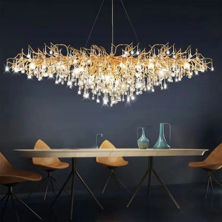 Crystal Lamp L160 CM Light Fixtures Modern Drop Light for Dinning Room Chandeliers Ceiling Luxury Lamps Julia M LifeStyles