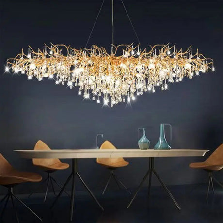 Crystal Lamp L160 CM Light Fixtures Modern Drop Light for Dinning Room Chandeliers Ceiling Luxury Lamps Julia M LifeStyles