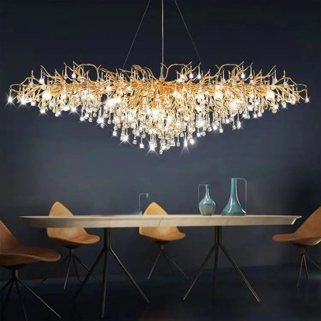 Crystal Lamp L160 CM Light Fixtures Modern Drop Light for Dinning Room Chandeliers Ceiling Luxury Lamps Julia M LifeStyles