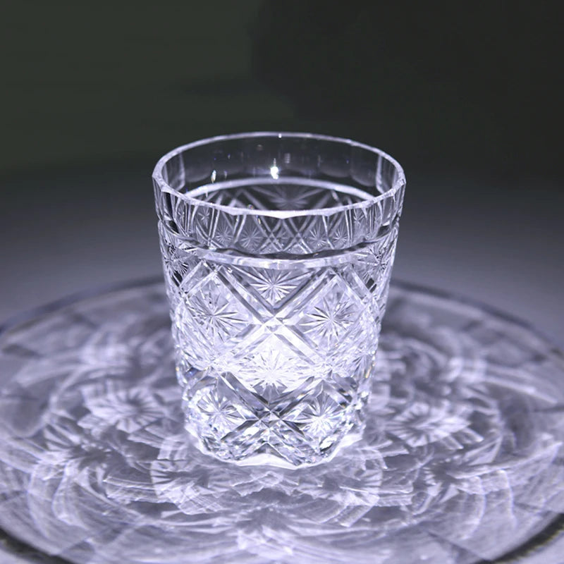 Crystal Transparent Whisky Wine Glass Edo Kiriko Starlight Handmade High Quality Water Cup Birthday Present Souvenir