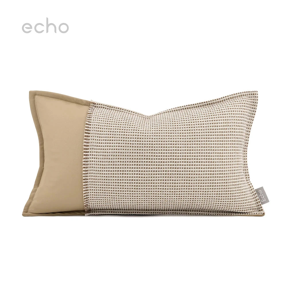 Echo Modern Leather Pillow Cases Cushion Cover for Townhouse and Model Home Sofa Decorative  Pillows Cushions Julia M LifeStyles