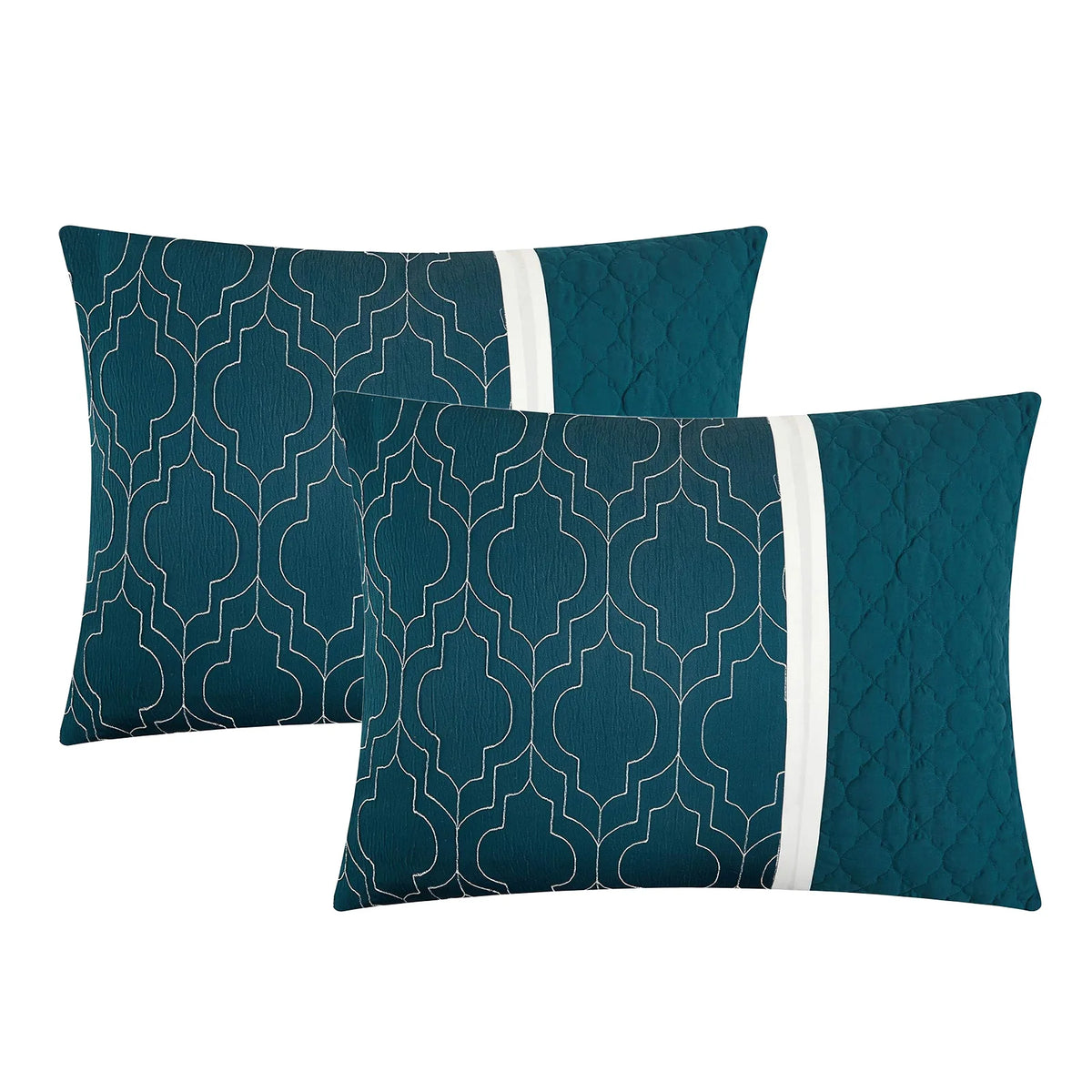 Barcelona Blue Botanical 8-Piece Comforter Set, King