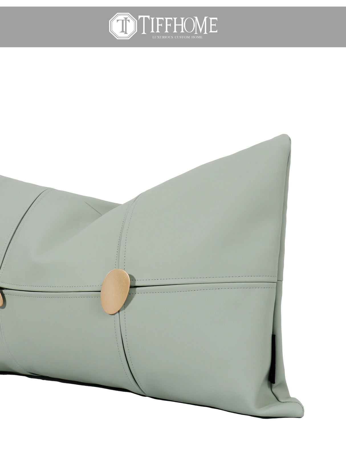 Tiff Home New Design Wholesale 30*50cm Light Cyan Spliced Embroidered High-End Throw Pillow