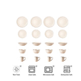 20 Pc Stoneware Embossed Dinner Set High-End Household Ceramic Sets Premium Emboss Dinnerware Sets Home Use