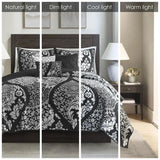 6-Piece Printed Cotton Quilt Set Throw Pillows Black Full/Queen Geometric Floral Soft Bedding for Winter for Wedding Hotel Julia M LifeStyles