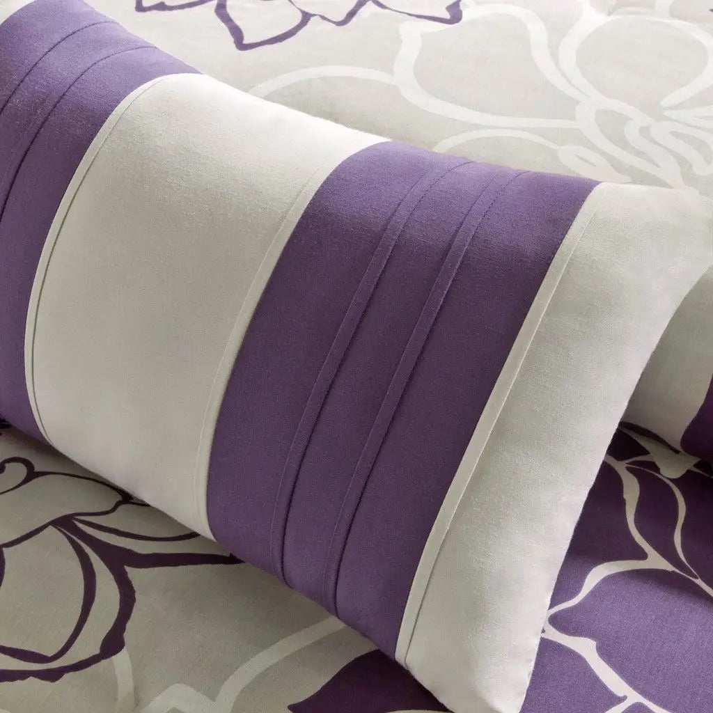 King-Size Microfiber & Cotton Plaid Comforter Set with Fitted Sheets